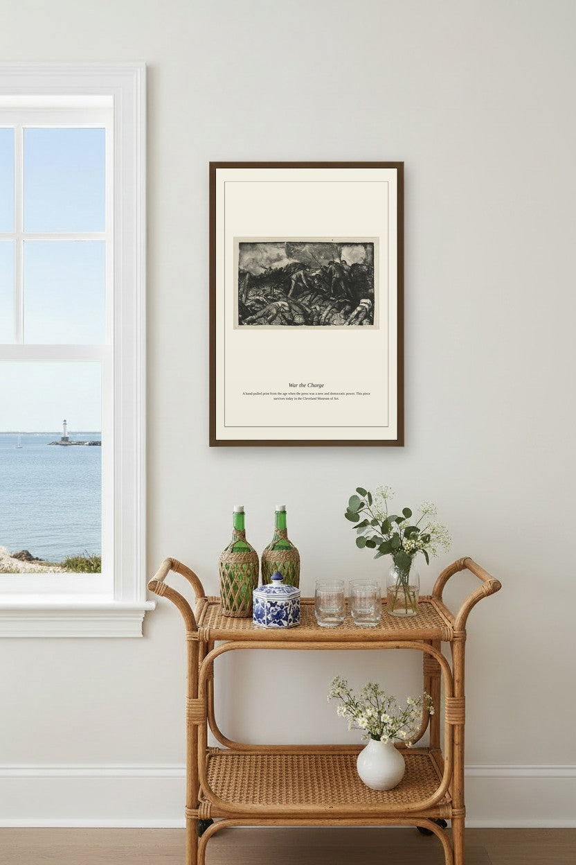 War the Charge — Antique Historical Print
