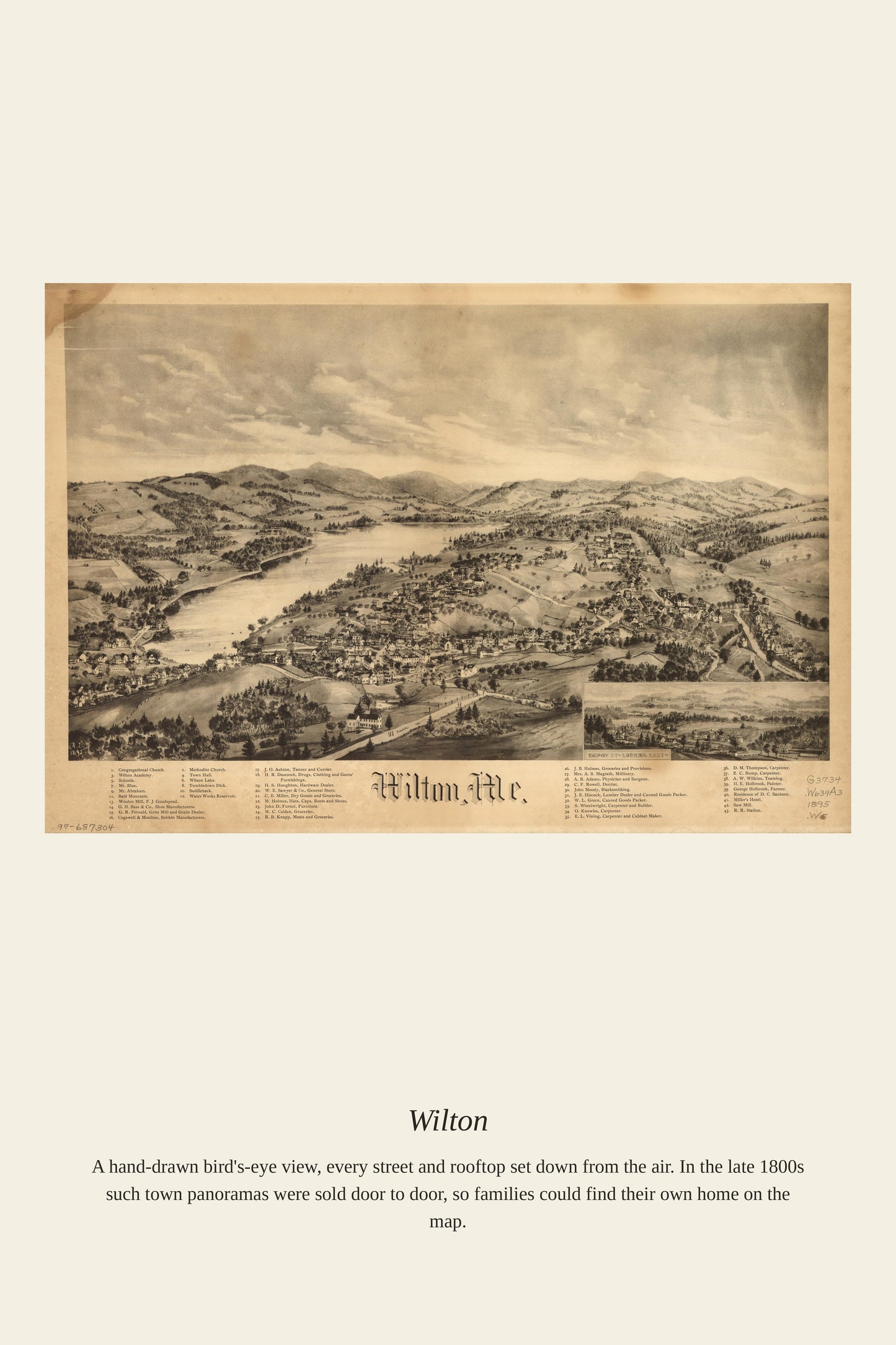 Wilton — a restored antique map print