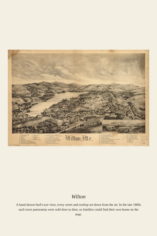 Wilton — a restored antique map print